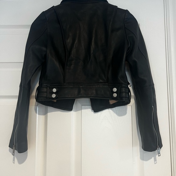Burberry London Lambskin Leather Biker Jacket size 4 - Picture 2 of 8